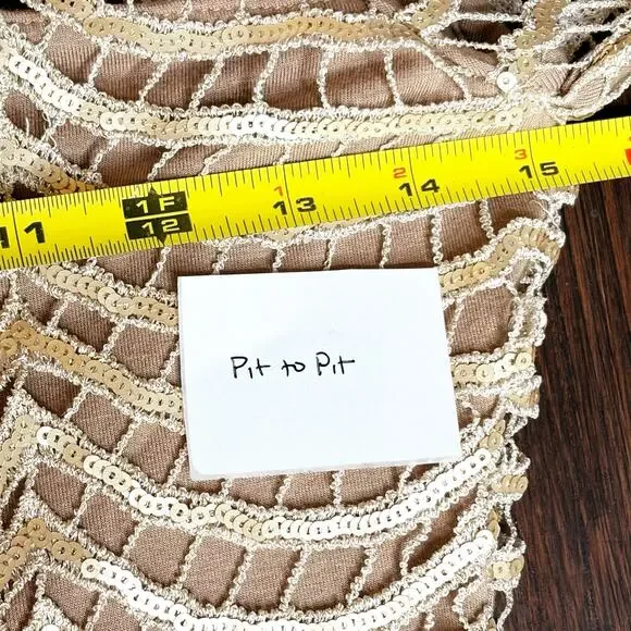 Sky NWT Khalida Gold Sequin Mini Dress XS - Picture 8 of 9